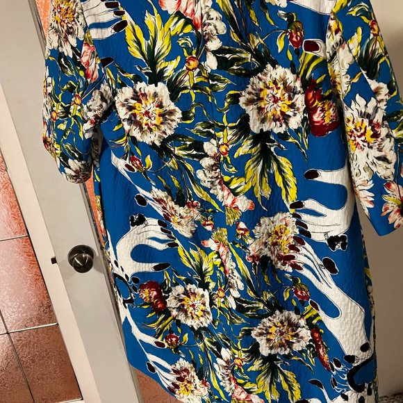 Antonio Marras Blue Floral Surrealist Pattern Cotton Coat - Spring 2015 Runway - Picture 3 of 5